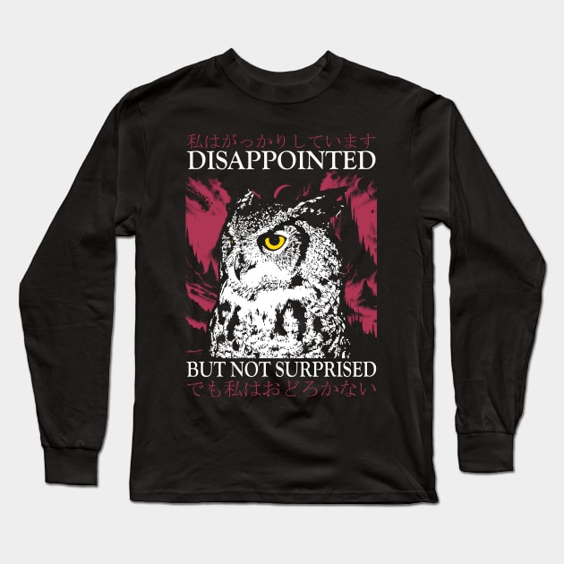 Disappointed Owl Long Sleeve T-Shirt by giovanniiiii